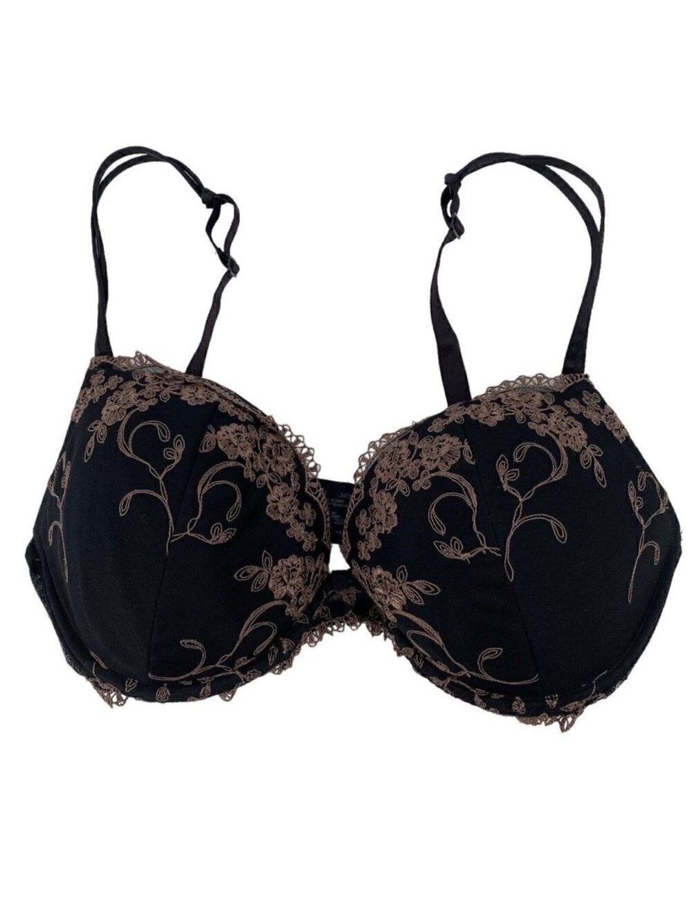 Ambrielle Women Bra 36DD Black Extreme Push Up Lace Underwire Adjustable Straps